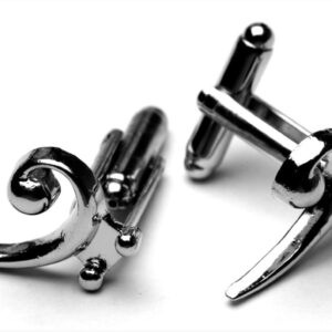 Bass Clef Silver-plated cufflinks