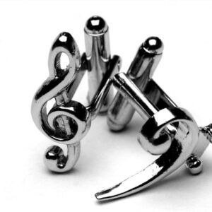 Bass/Treble Clef Silver-plated cufflinks