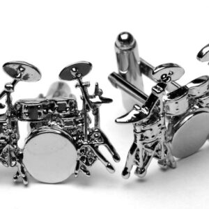 Drum Kits silver-plated cufflinks