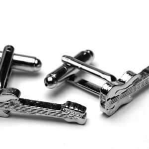 Bass Guitar silver-plated cufflinks