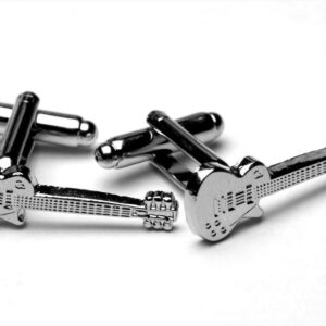 Les Paul Guitar silver-plated cufflinks