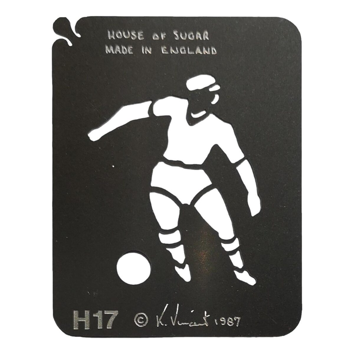 Stainless steel P8 Footballer cake decorating / card making stencil