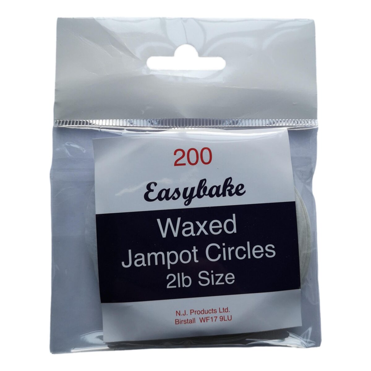 200 Wax Jampot Circles for 2lb jars