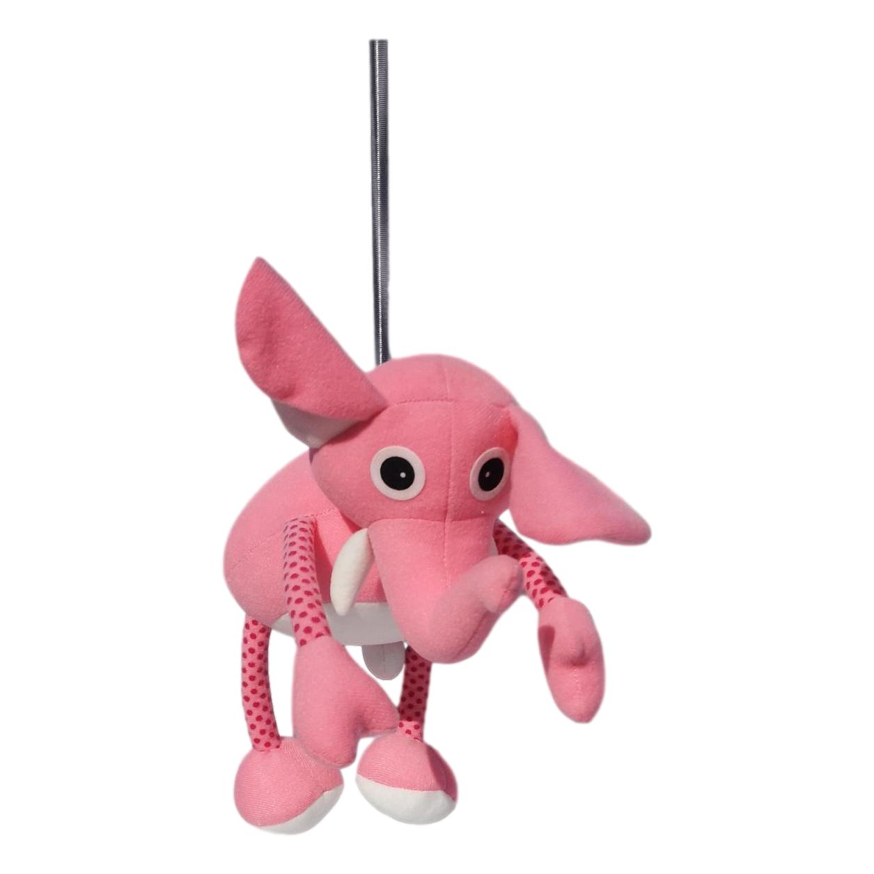 Springy Pink Elephant Panopoly Animal Mobile distraction for babies & young children