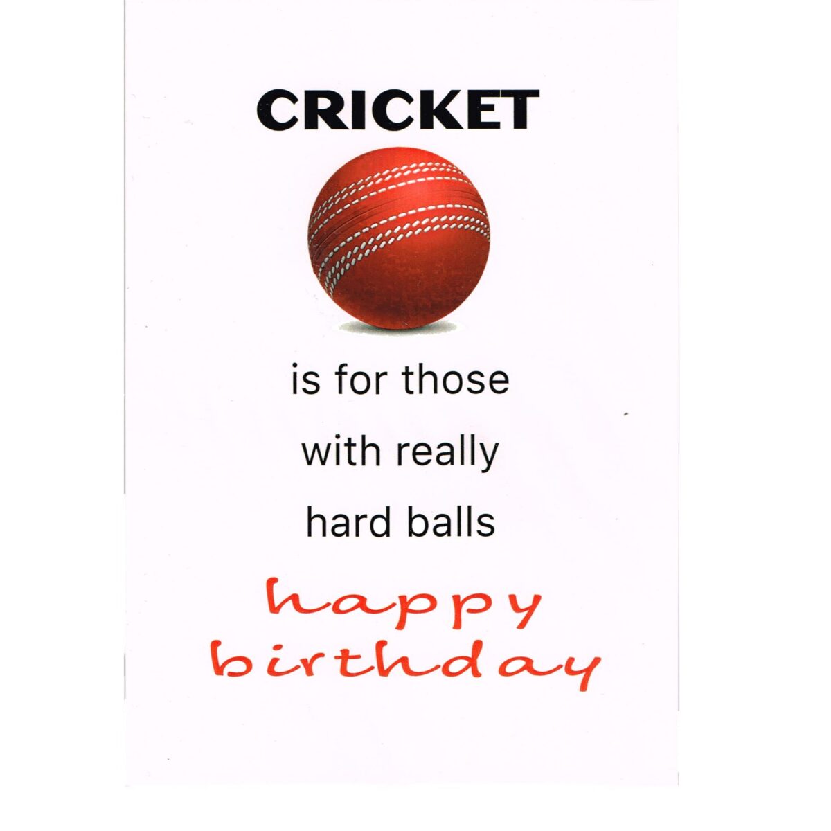 Cricket is for those with really hard balls Happy Birthday card