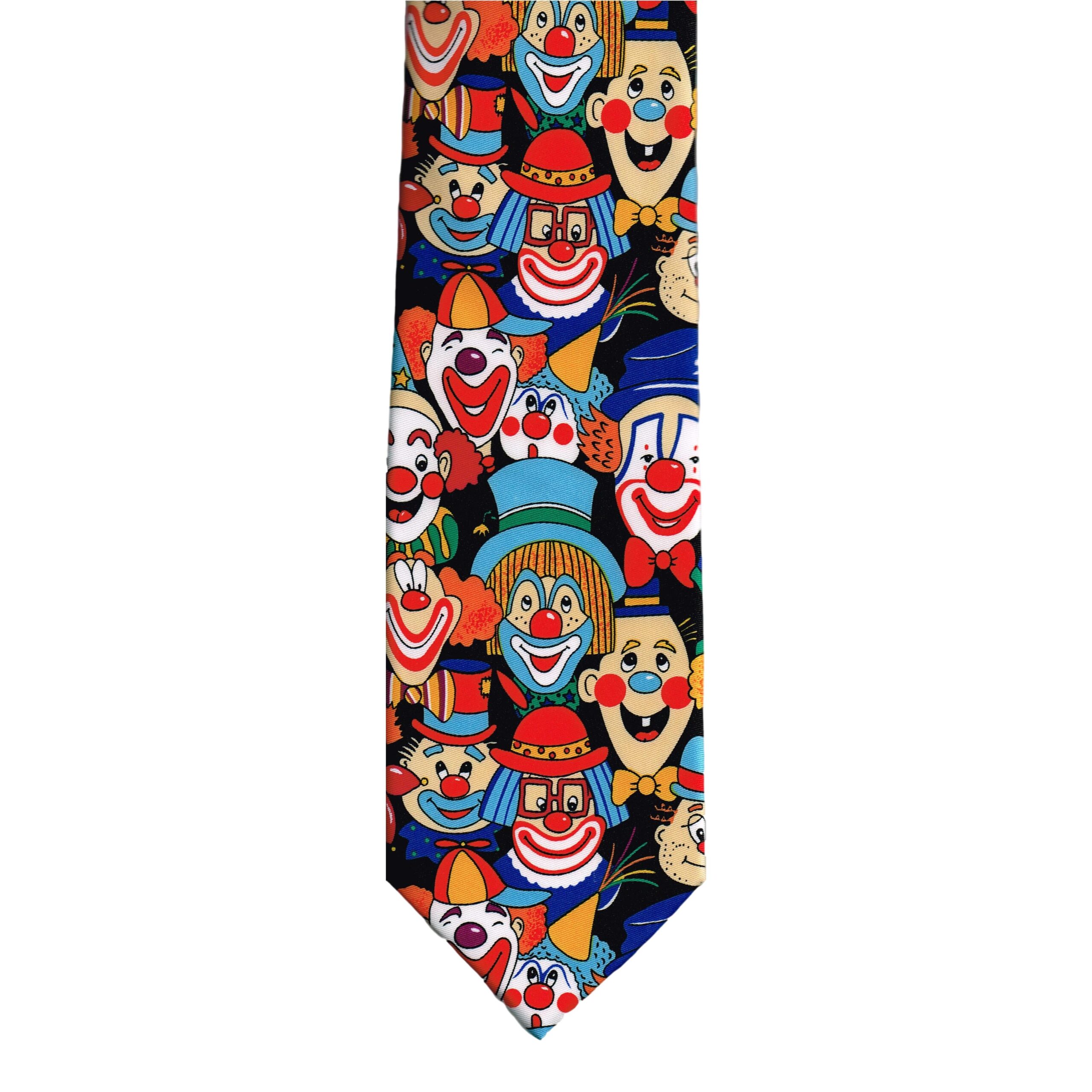 Colourful Circus Clowns Sleeved Polyester Novelty Tie Gift 