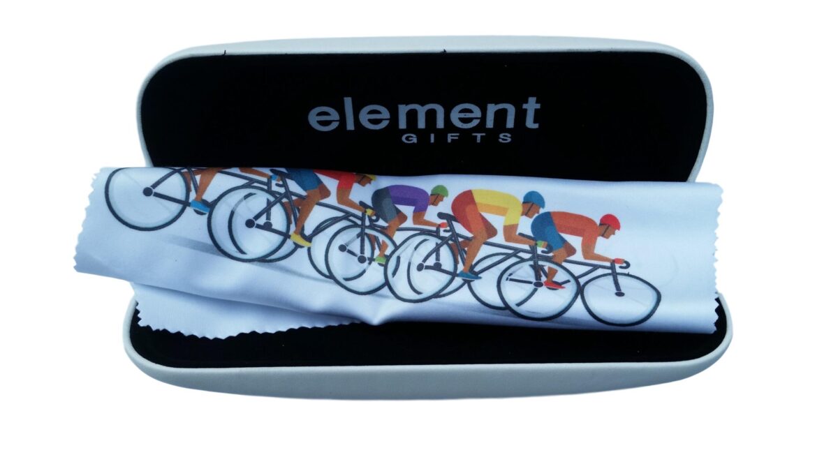 Bicycle Cyclist Flock-lined White Glasses Case - Image 2