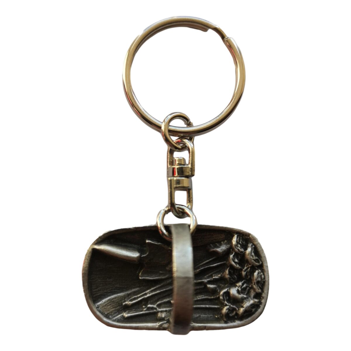 Garden Trug pewter metal keyring