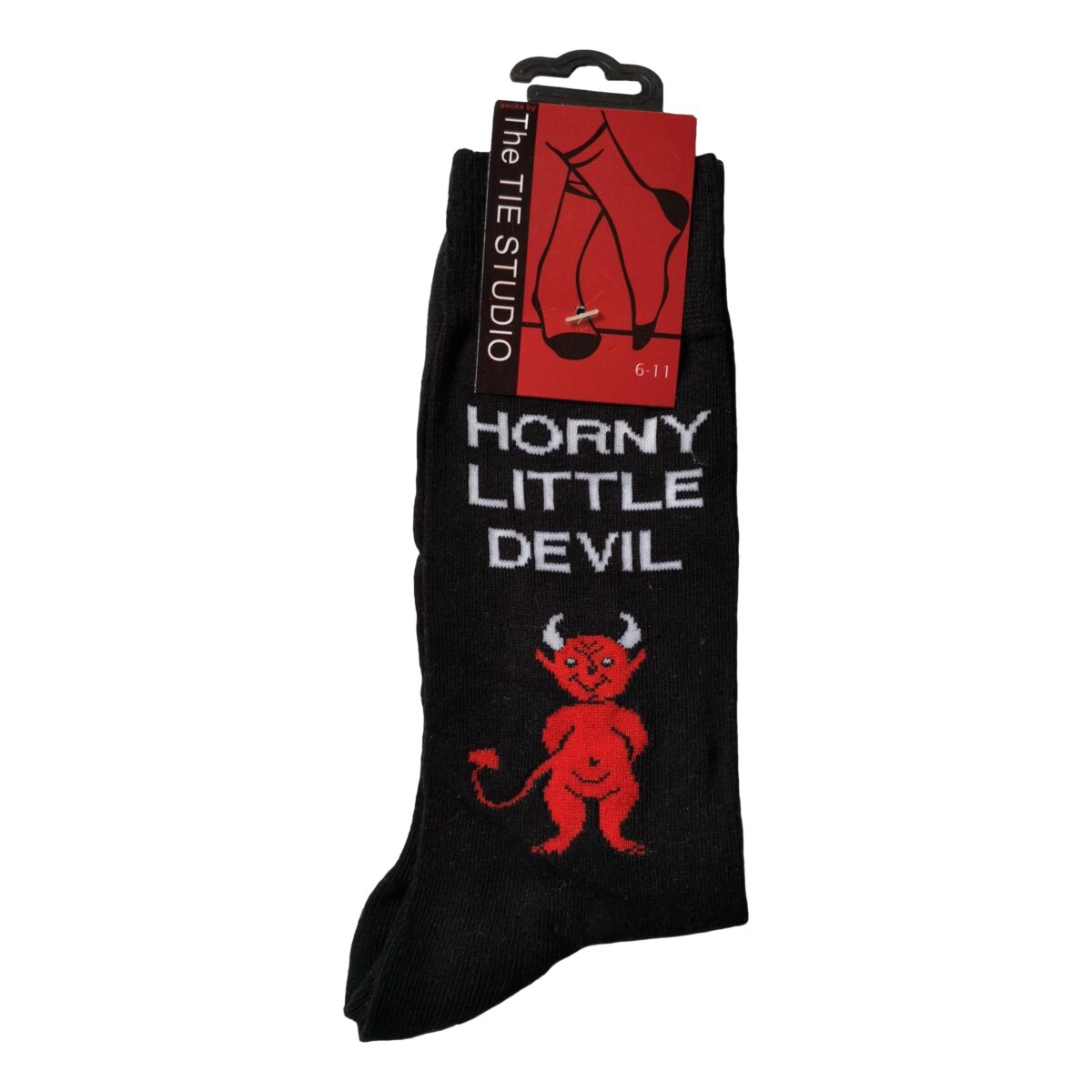 Horny Little Devil Black Unisex Novelty Ankle Socks Adult Size 6-11