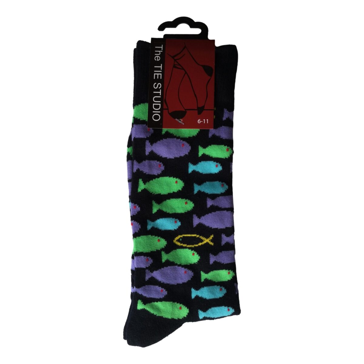 Ichthus Fish Swimming Against the Tide Unisex Novelty Ankle Socks Adult Size 6-11