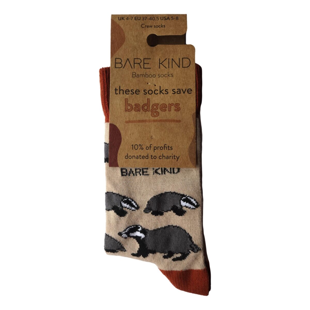 Save The Badgers Beige Womens Novelty Ankle Socks Adult One Size - Image 2