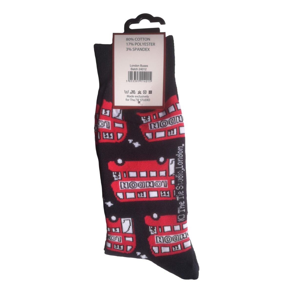 London Routemaster Buses on Black Unisex Novelty Ankle Socks Adult Size 6-11 - Image 2