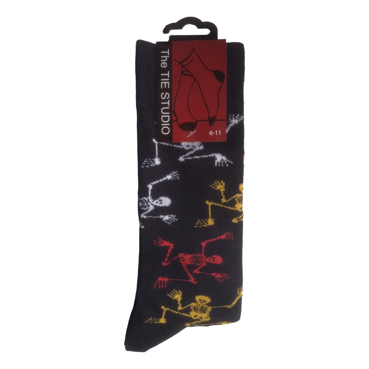 Dancing Skeletons on Black Unisex Novelty Ankle Socks Adult Size 6-11