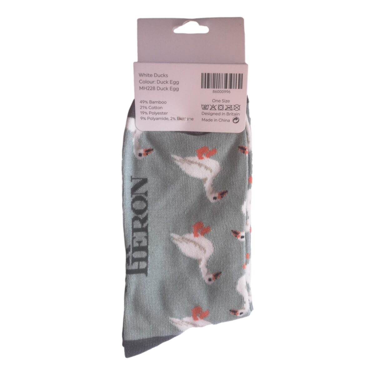 White Ducks on Duck Egg Mens Novelty Ankle Socks Adult One Size - Image 3
