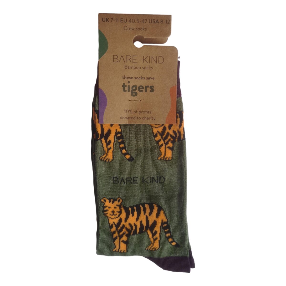 Save The Tigers Unisex Novelty Ankle Socks Adult One Size - Image 2