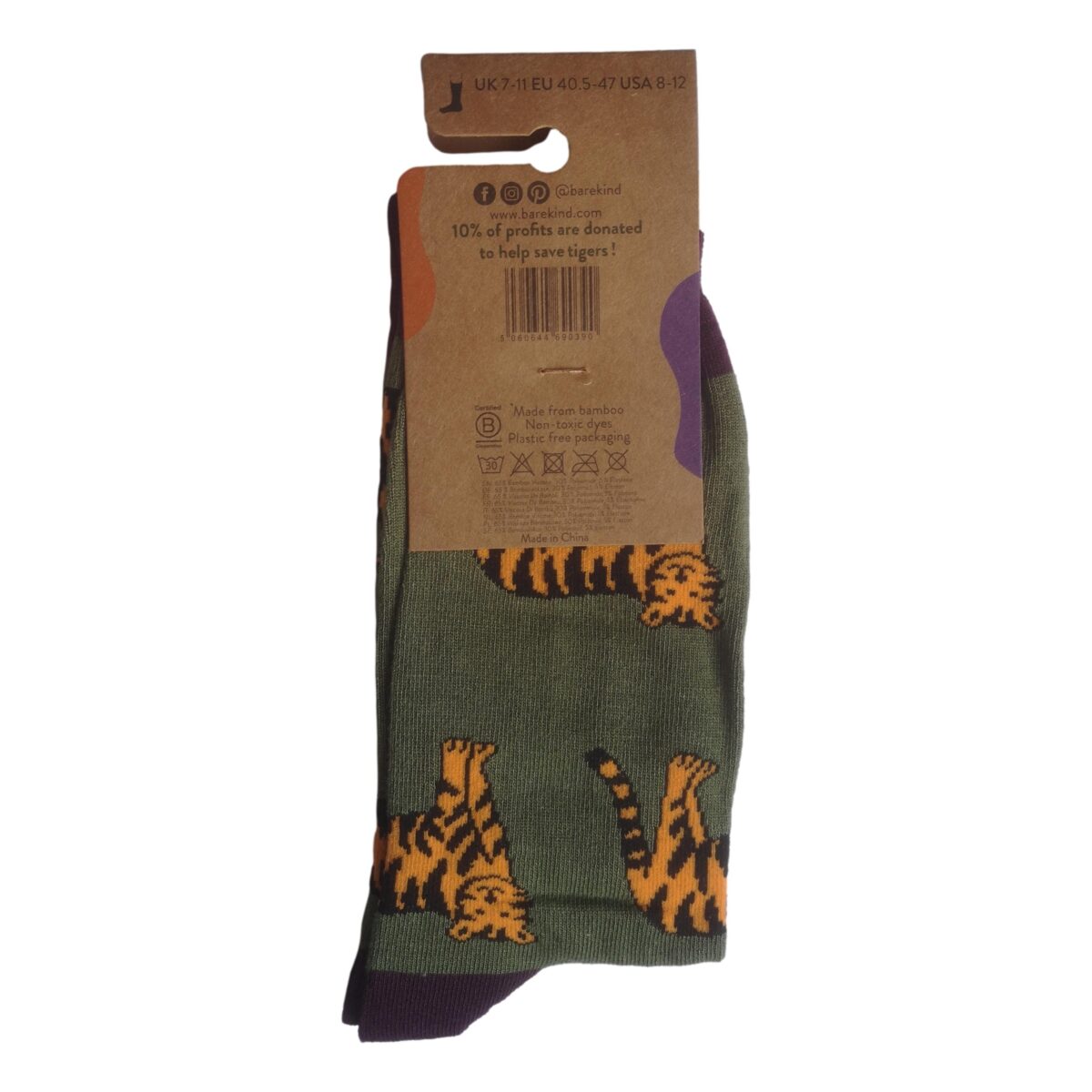 Save The Tigers Unisex Novelty Ankle Socks Adult One Size - Image 3