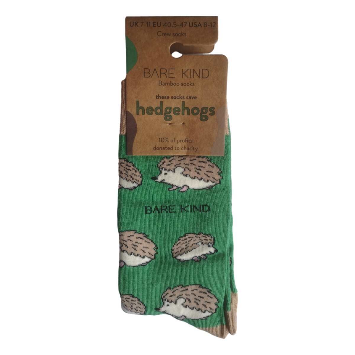 Save The Hedgehogs Green Unisex Novelty Ankle Socks Adult One Size - Image 2