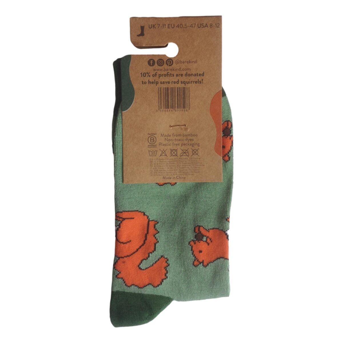 Save The Red Squirrels Unisex Novelty Ankle Socks Adult One Size - Image 3