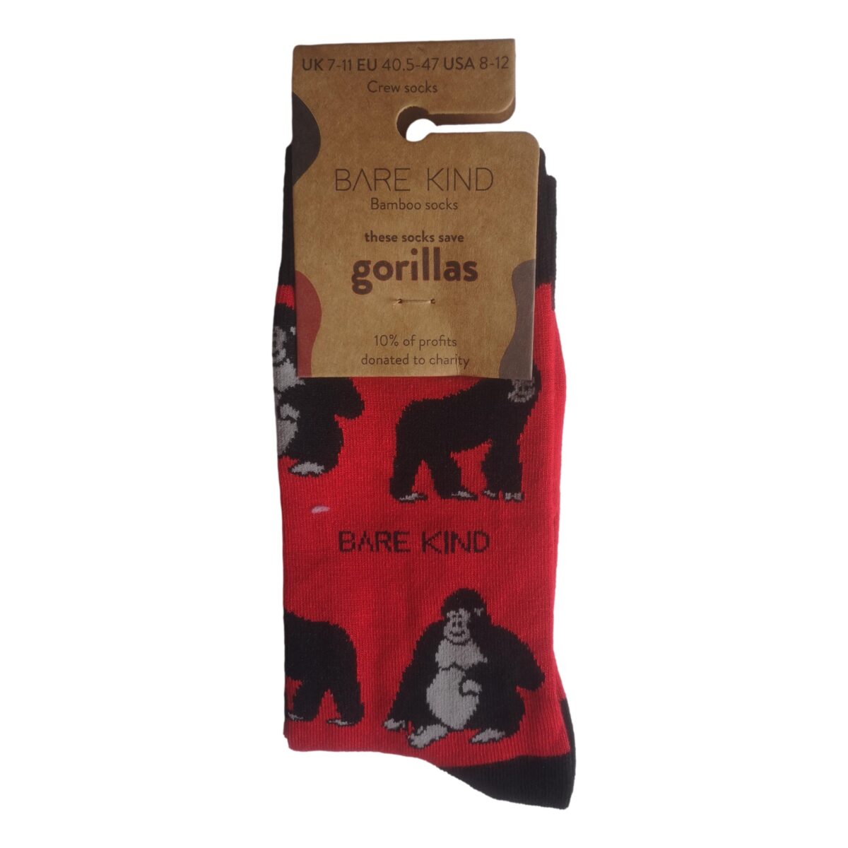 Save The Gorillas Unisex Novelty Ankle Socks Adult One Size - Image 2