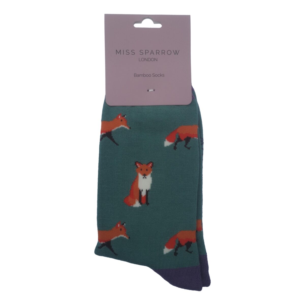 Foxes on Green Womens Novelty Ankle Socks Adult One Size - Image 3