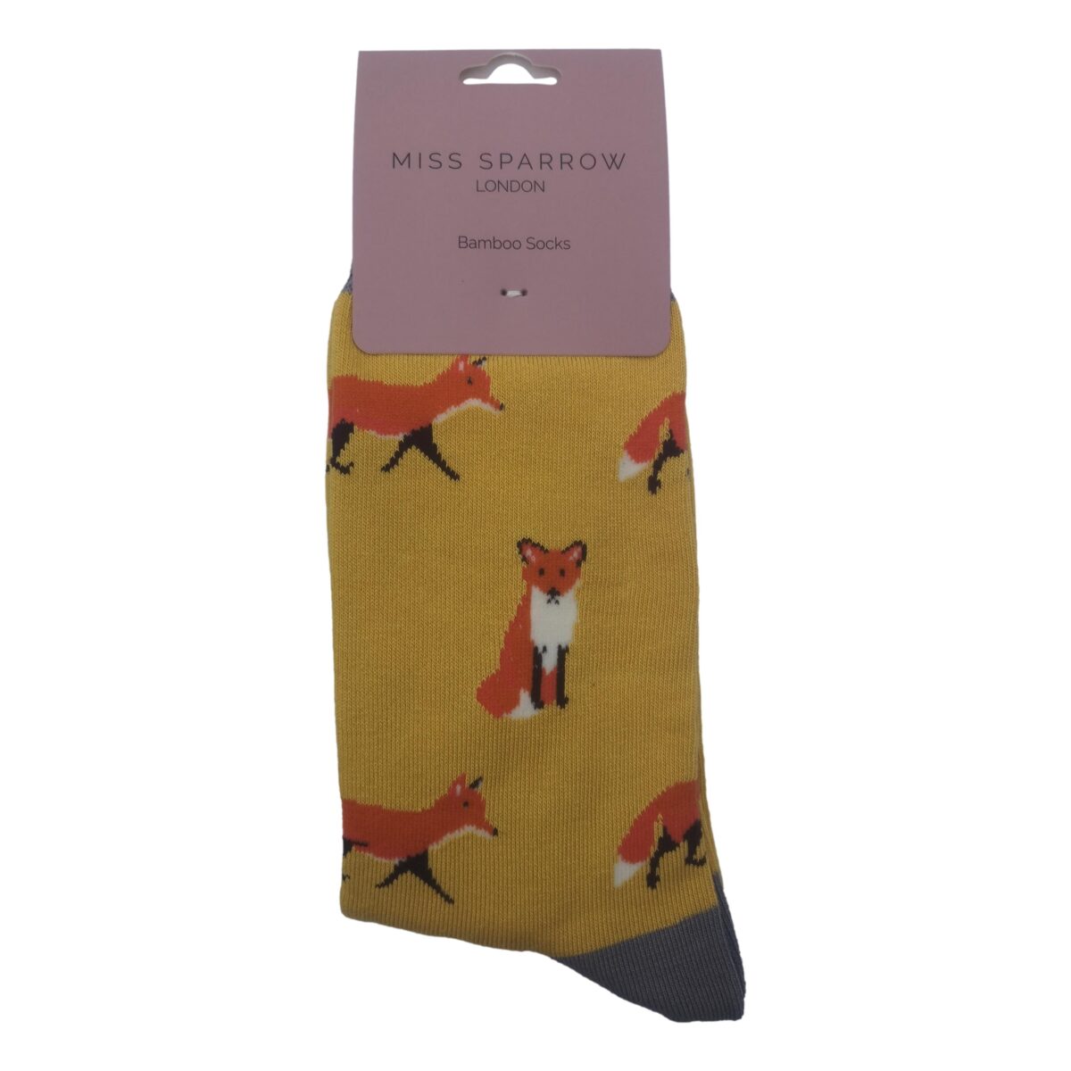Foxes on Yellow Womens Novelty Ankle Socks Adult One Size - Image 2