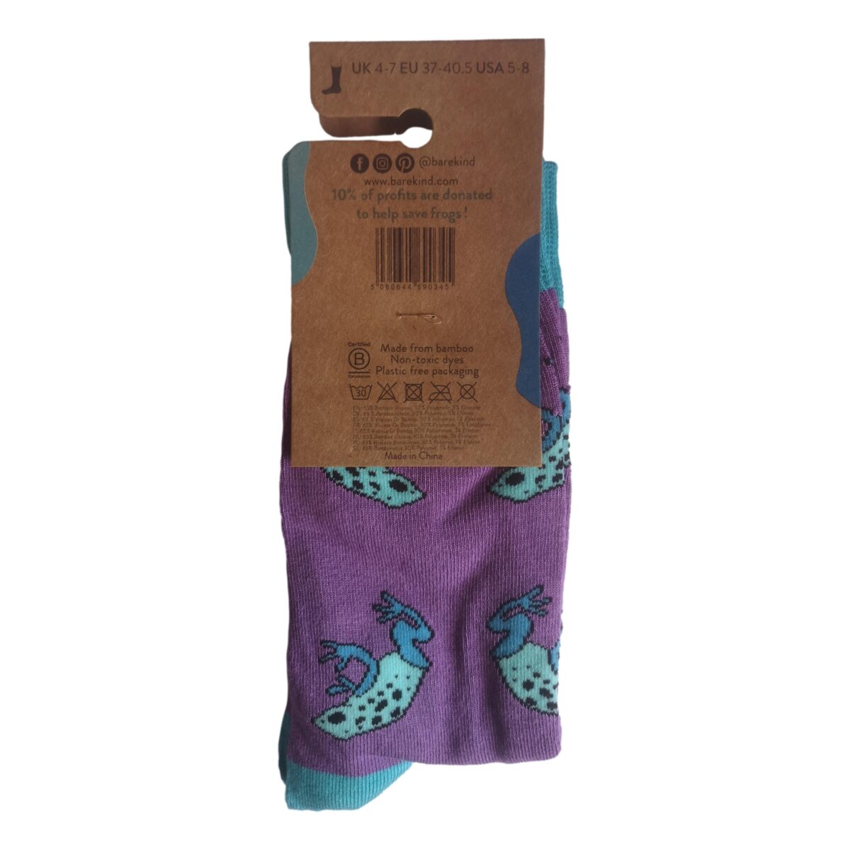 Save The Frogs Purple Unisex Novelty Ankle Socks Adult UK Size 4-7 - Image 3