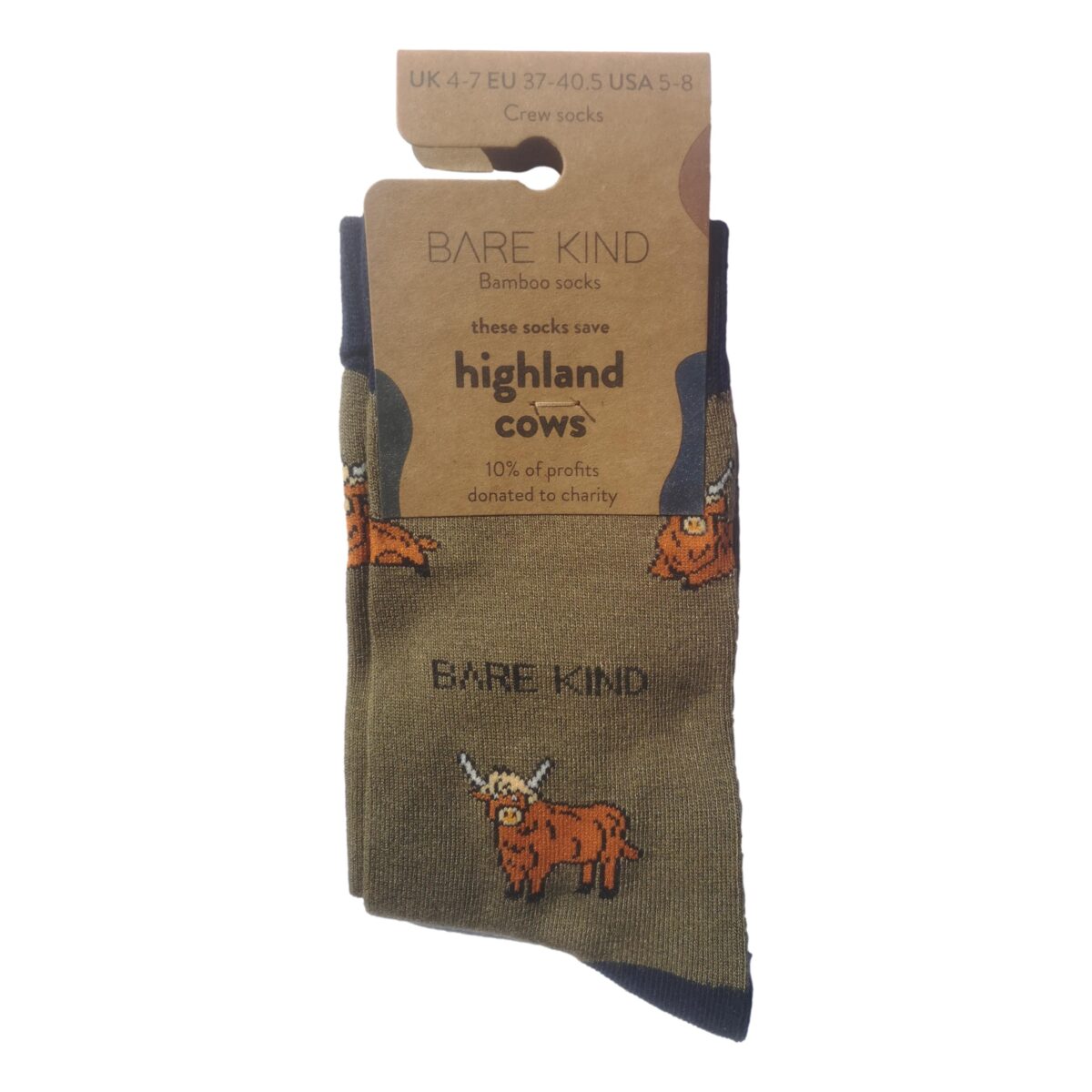Save The Highland Cows Green Unisex Novelty Ankle Socks Adult UK Size 4-7 - Image 2