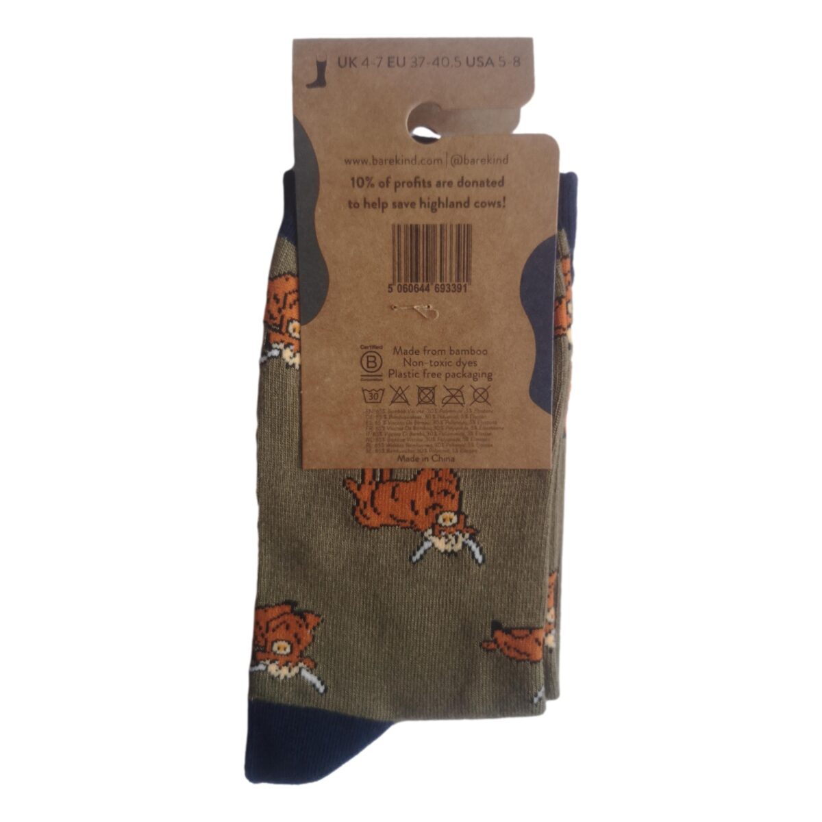 Save The Highland Cows Green Unisex Novelty Ankle Socks Adult UK Size 4-7 - Image 3