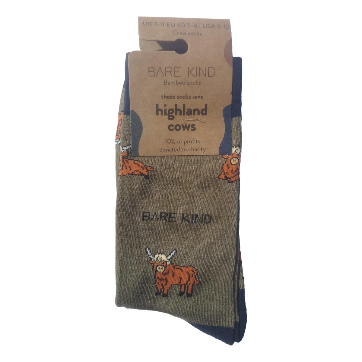 Save The Highland Cows Green Unisex Novelty Ankle Socks Adult Size 7-11 - Image 2