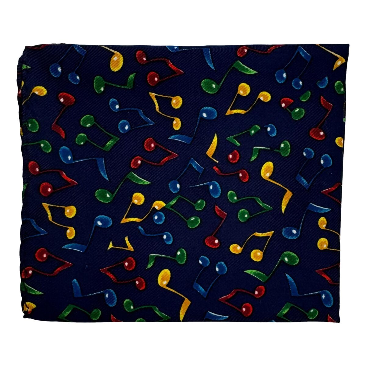 Quaver Music Notes 100% Polyester Navy Pocket Handkerchief - Image 2
