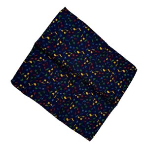 Quaver Music Notes 100% Polyester Navy Pocket Handkerchief
