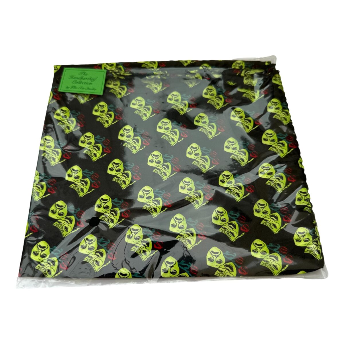 Green Theatre Masks 100% Polyester Black Pocket Handkerchief - Image 2