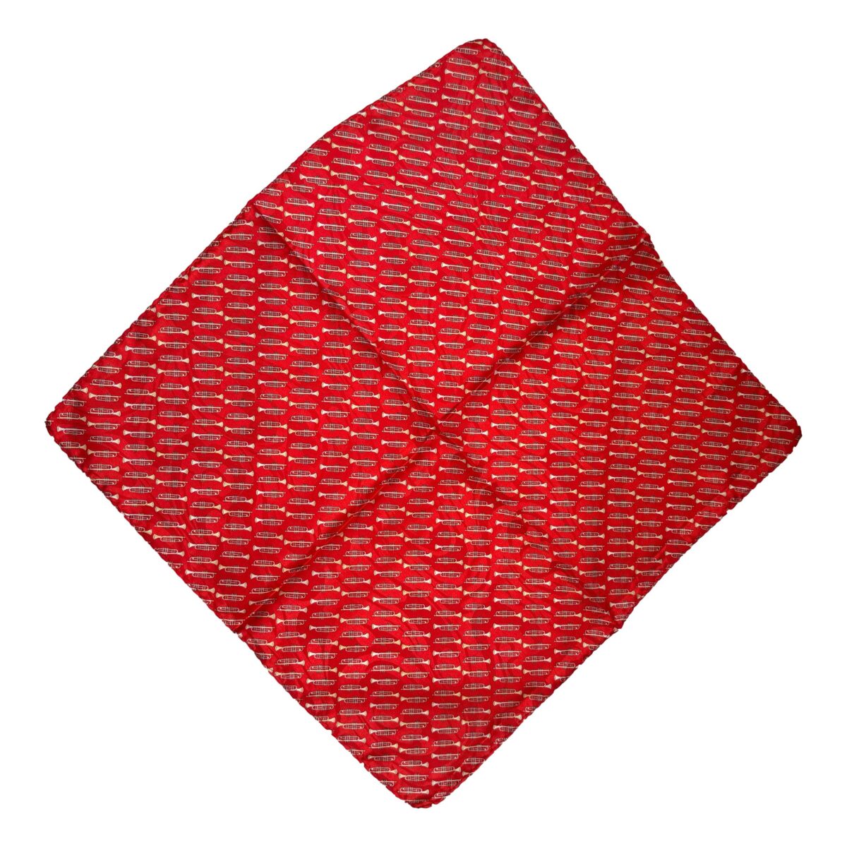 Small Trumpets 100% Polyester Red Pocket Handkerchief