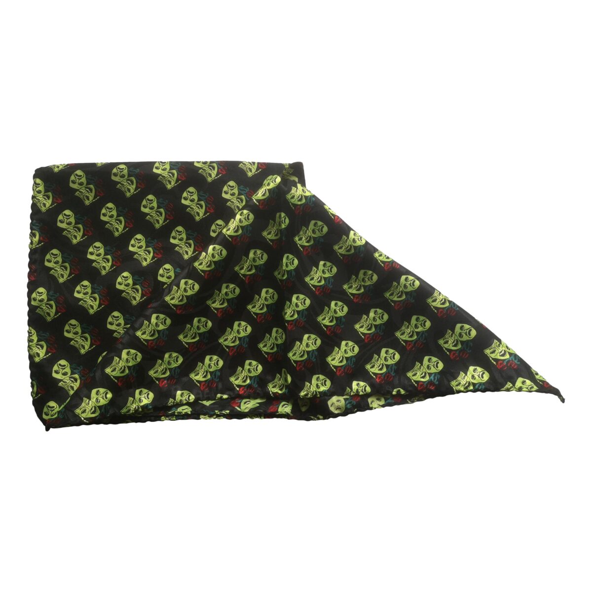 Green Theatre Masks 100% Polyester Black Pocket Handkerchief - Image 5