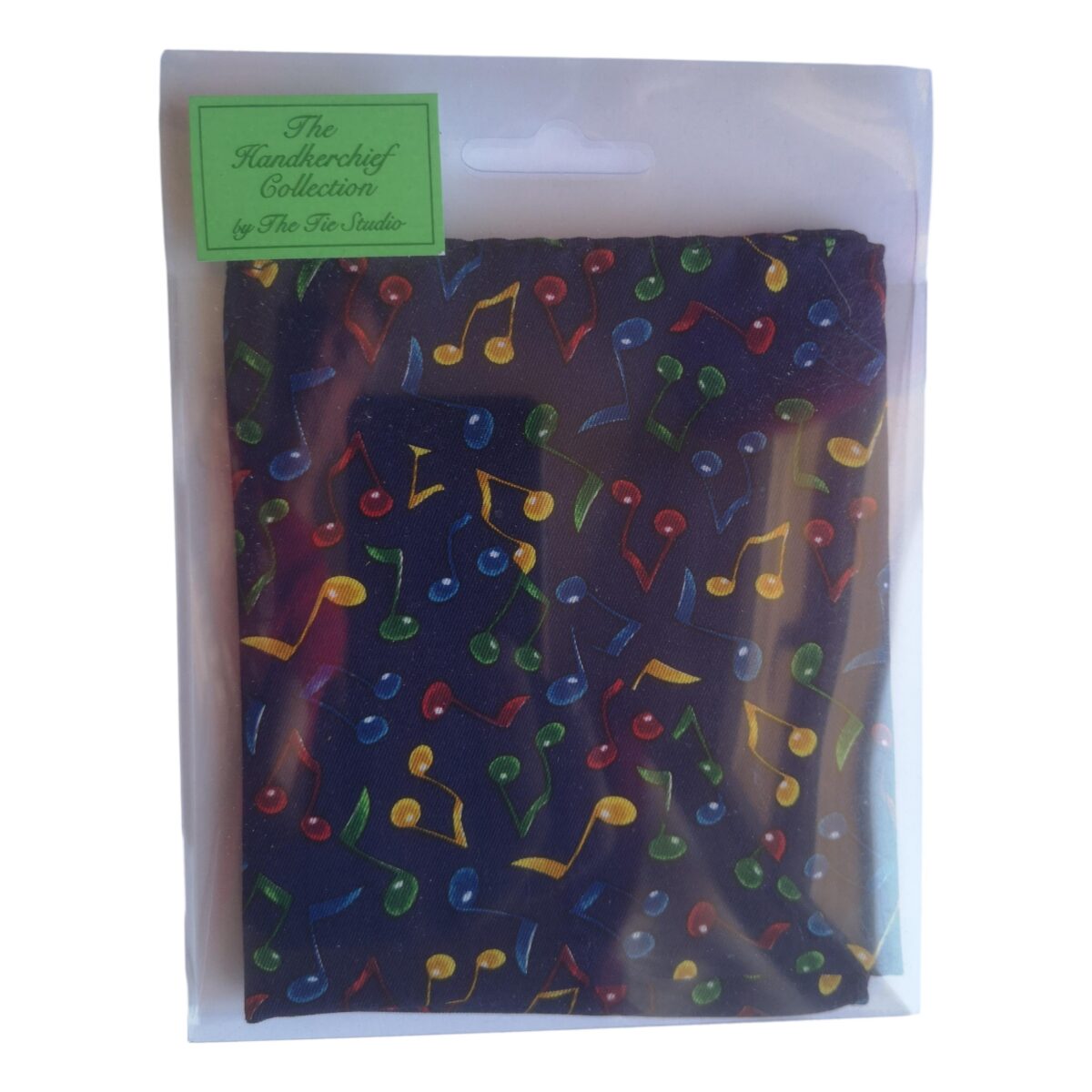 Quaver Music Notes 100% Polyester Navy Pocket Handkerchief - Image 3