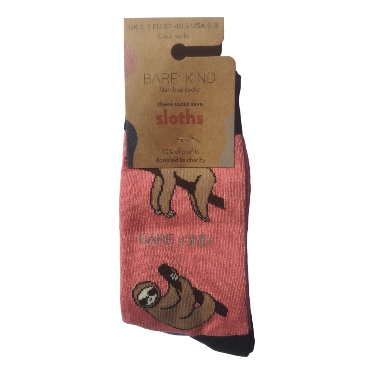 Save The Sloths Pink Novelty Ankle Socks Adult UK Size 4-7 - Image 2