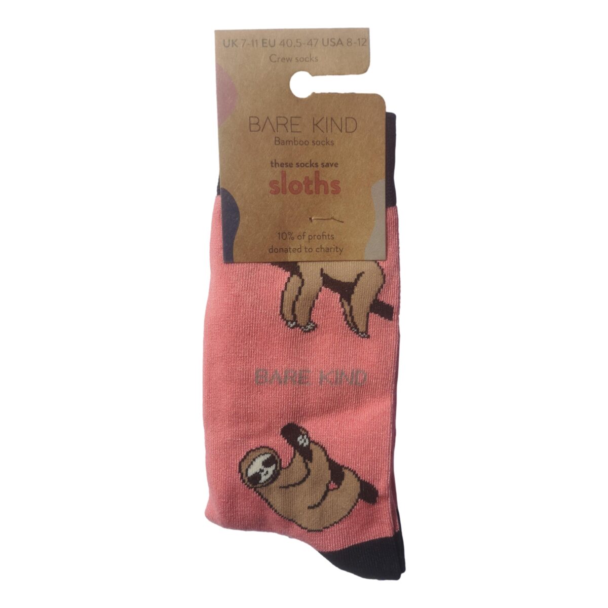 Save The Sloths Pink Unisex Novelty Ankle Socks Adult Size 7-11 - Image 2