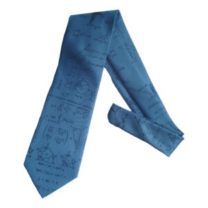 Complex Maths Mathematical Symbols Equations Sleeved Blue Polyester Novelty Tie Gift