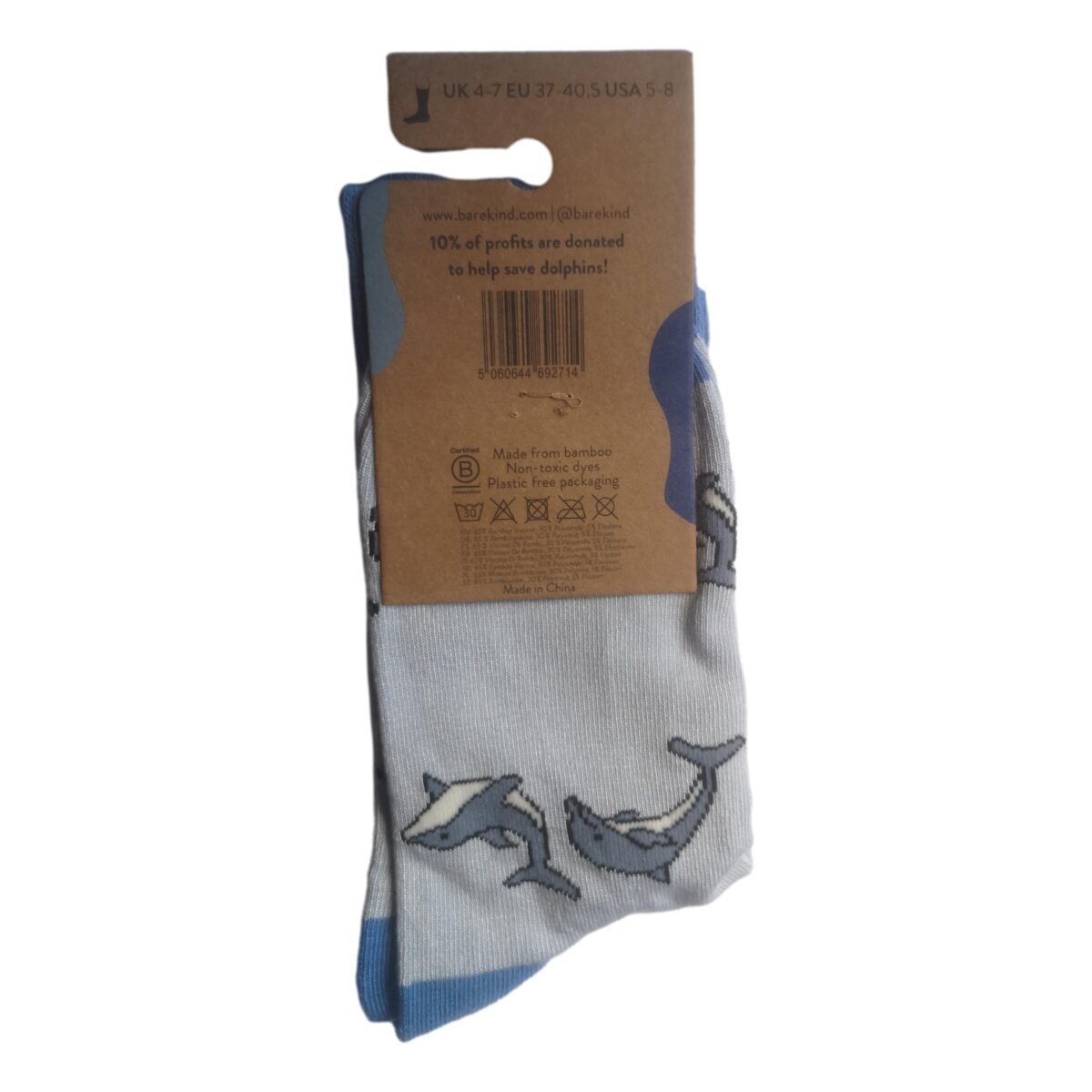 Save The Dolphins Pale Grey Womens Novelty Ankle Socks Adult One Size - Image 3