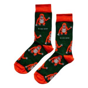 Save The Orangutans Green Unisex Novelty Ankle Socks Adult Size 7-11