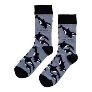 Save The Orcas Grey Unisex Novelty Ankle Socks Adult UK Size 7-11