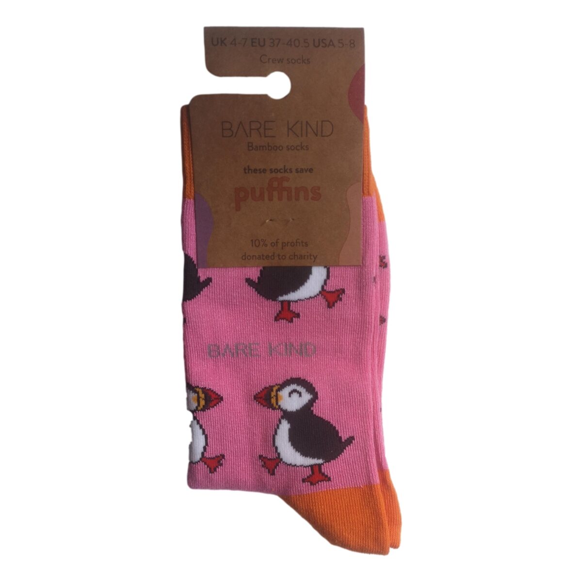 Save The Puffins Pink Womens Novelty Ankle Socks Adult One Size - Image 2