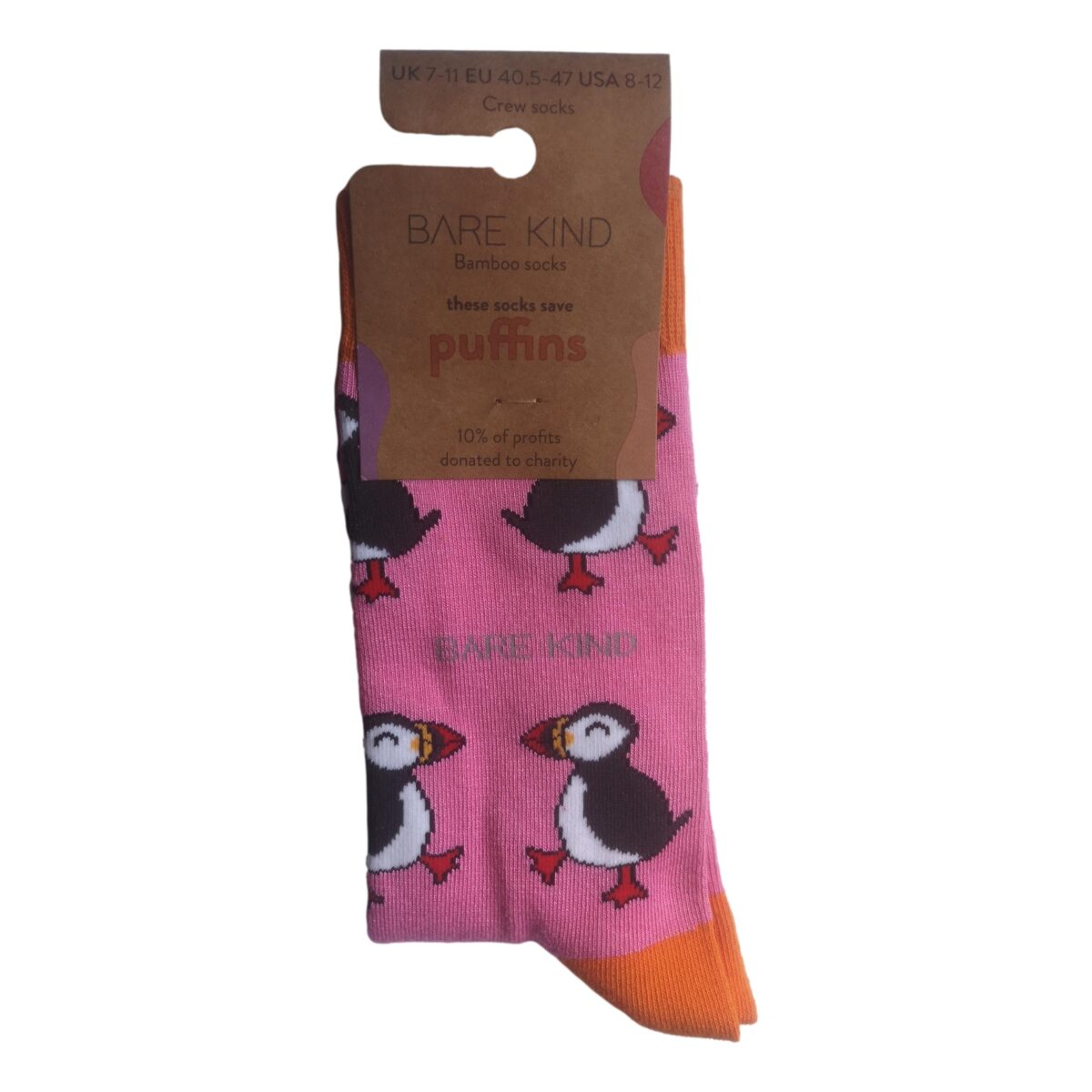 Save The Puffins Pink Unisex Novelty Ankle Socks Adult UK Size 7-11 - Image 2