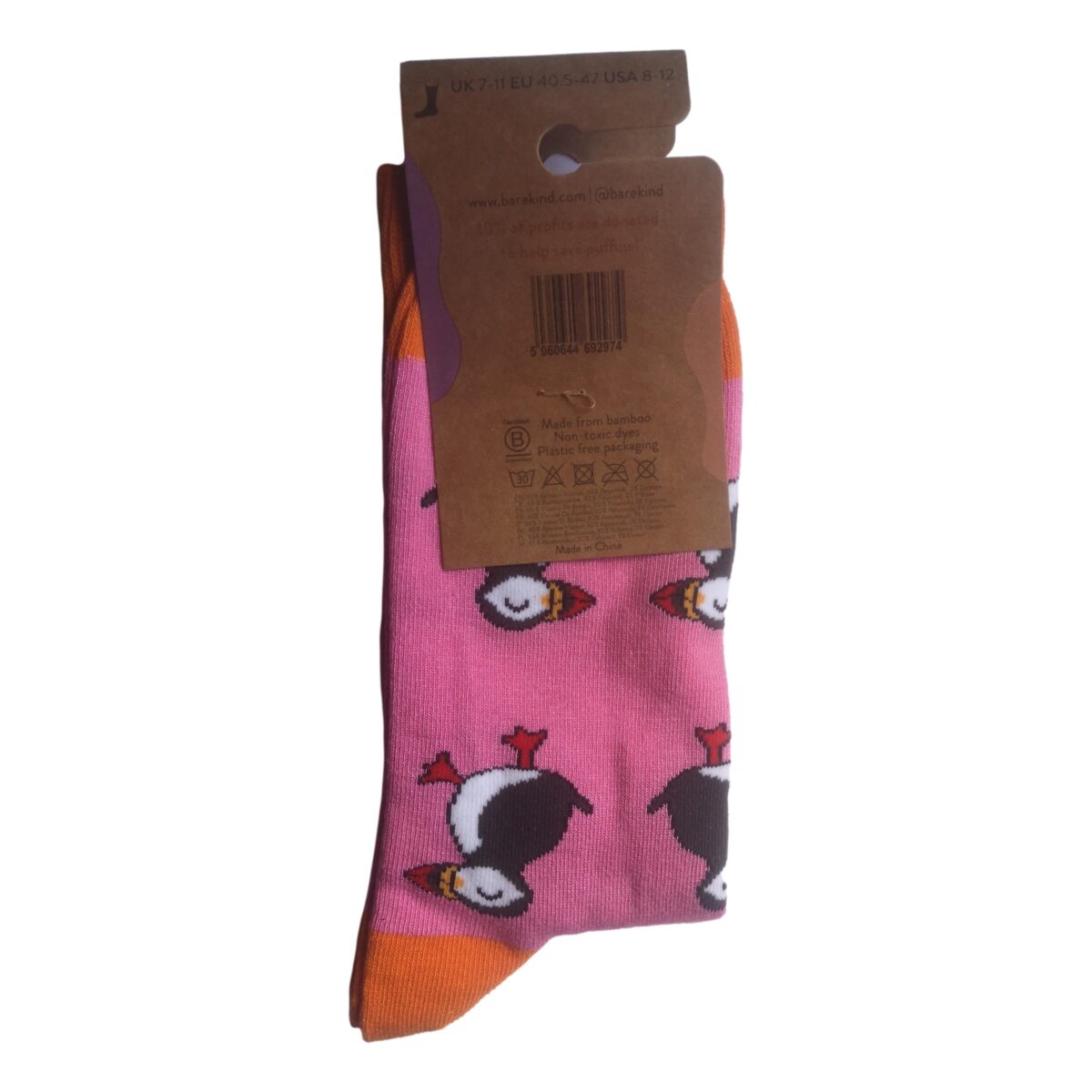 Save The Puffins Pink Unisex Novelty Ankle Socks Adult UK Size 7-11 - Image 3