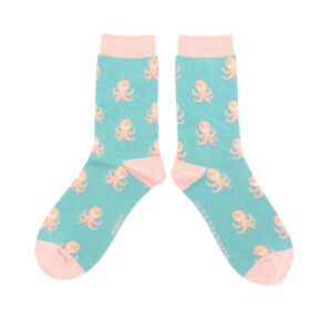 Little Octopus on Duck Egg Womens Novelty Ankle Socks Adult One Size