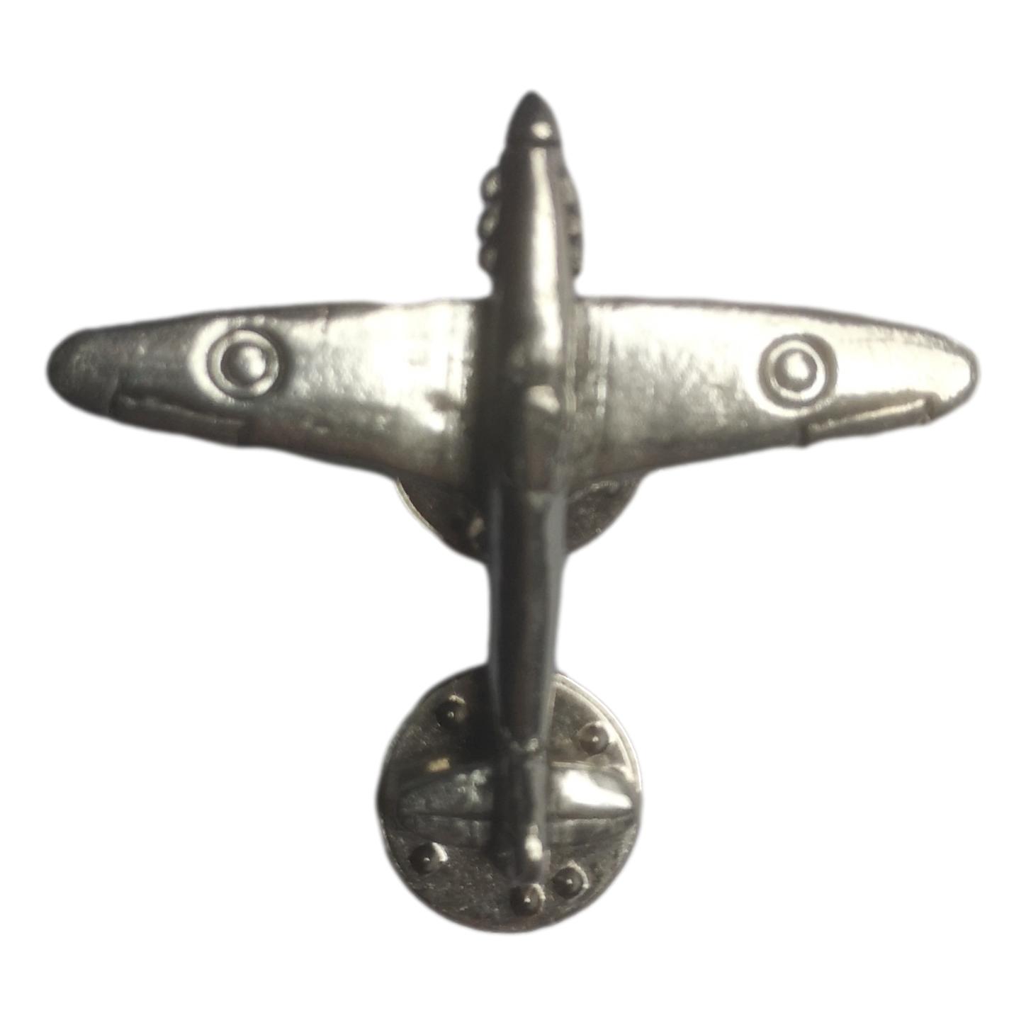 Hurricane Fighter Plane polished pewter metal lapel pin badge - Image 2