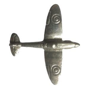 Spitfire Fighter Plane polished pewter metal lapel pin badge