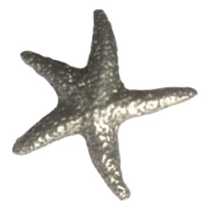 Starfish polished pewter metal lapel pin badge