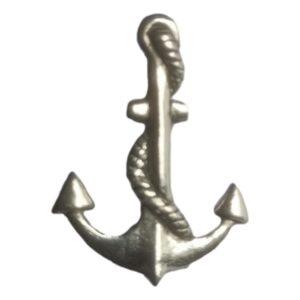 Ship's Anchor polished pewter metal lapel pin badge
