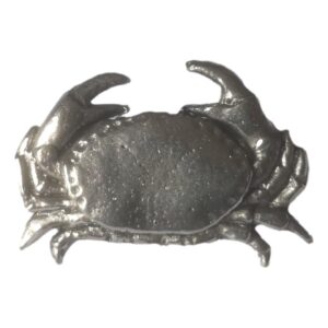 Crab polished pewter metal lapel pin badge